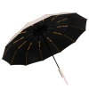 Black rubber thickened 192-bone umbrella, folding umbrella, fully automatic sun umbrella, reinforced anti-storm, men's sun protection and sun protection in stock Item Picture